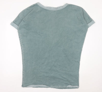 Silence + Noise Women’s Green T-Shirt Dress Size L Cotton Blend
