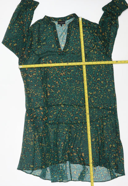 Live Unlimited London Women’s Green Leopard Shift Dress Size 20