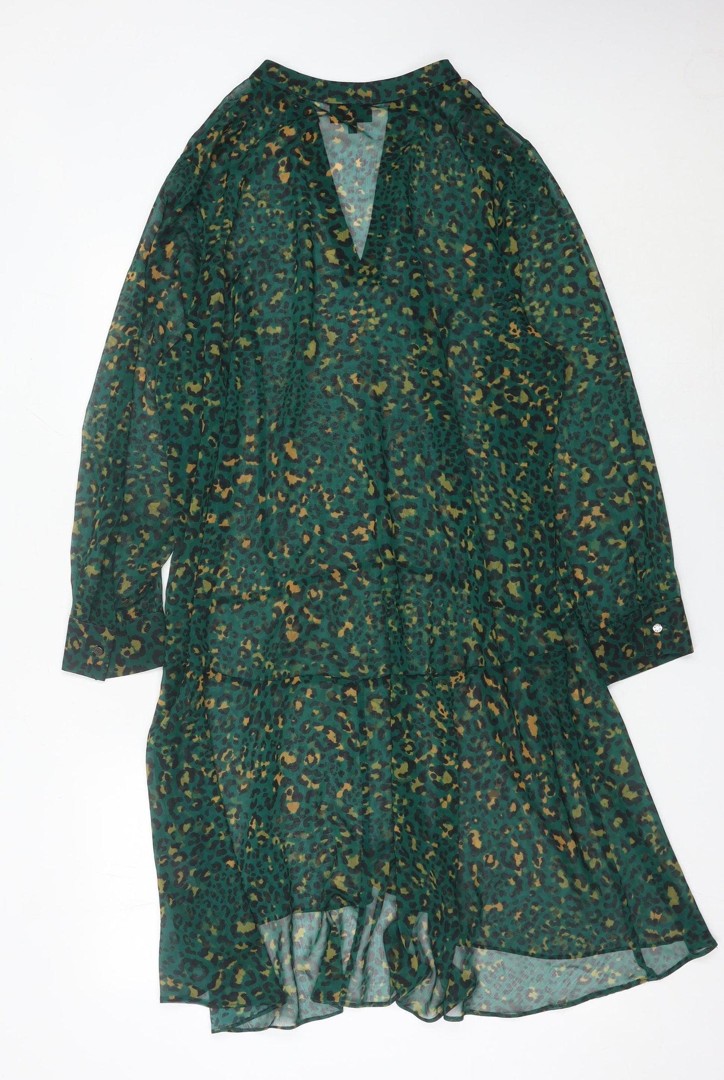 Live Unlimited London Women’s Green Leopard Shift Dress Size 20