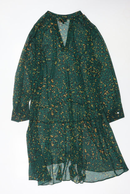 Live Unlimited London Women’s Green Leopard Shift Dress Size 20
