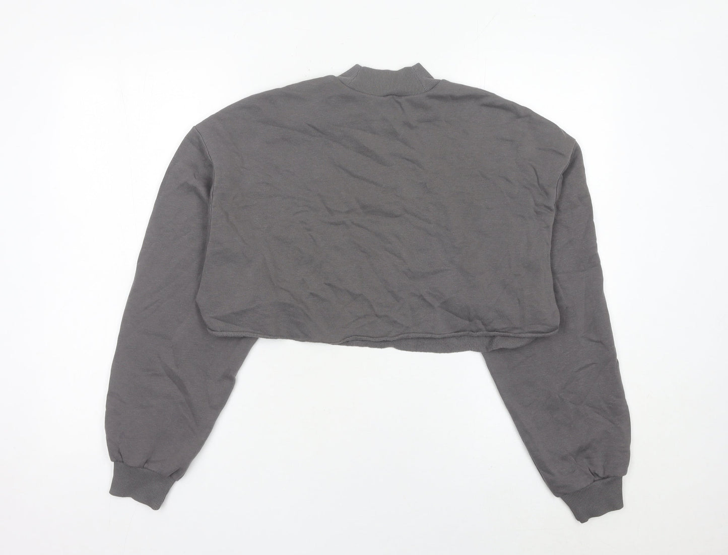 H&M Divided Women’s Grey Cropped Sweatshirt S Graffiti Print