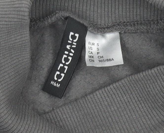 H&M Divided Women’s Grey Cropped Sweatshirt S Graffiti Print