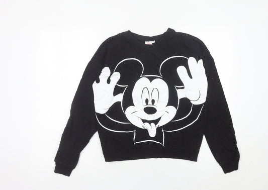 Womens UK Size 12 Disney Black Pullover Sweatshirt