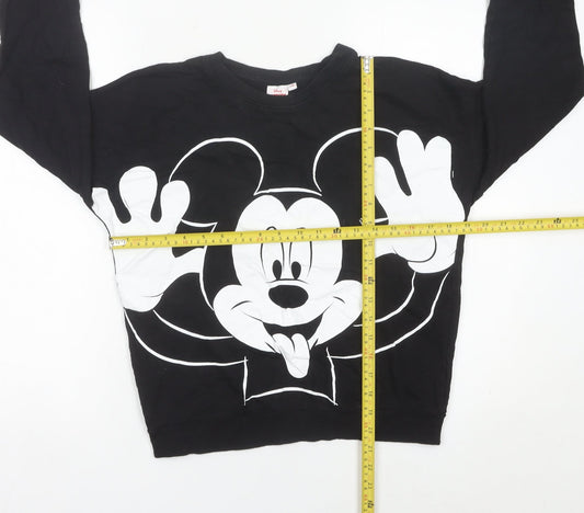 Womens UK Size 12 Disney Black Pullover Sweatshirt