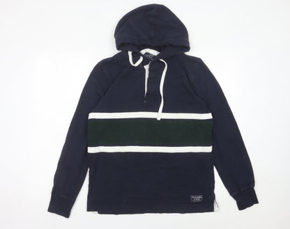 Abercrombie & Fitch Men’s Blue Pullover Hoodie Small Striped Cotton