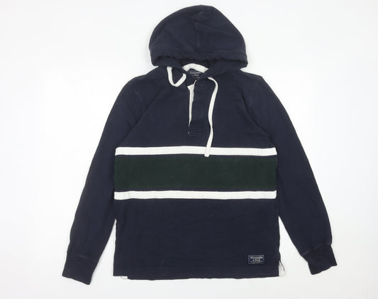 Abercrombie & Fitch Men’s Blue Pullover Hoodie Small Striped Cotton