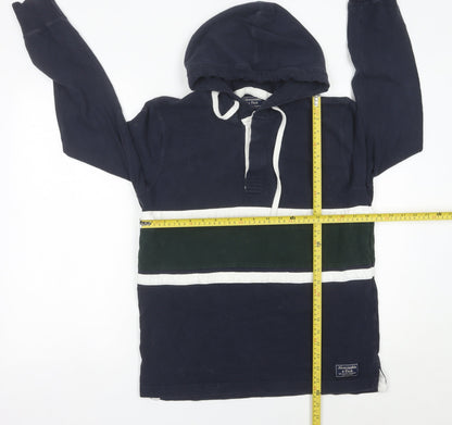 Abercrombie & Fitch Men’s Blue Pullover Hoodie Small Striped Cotton