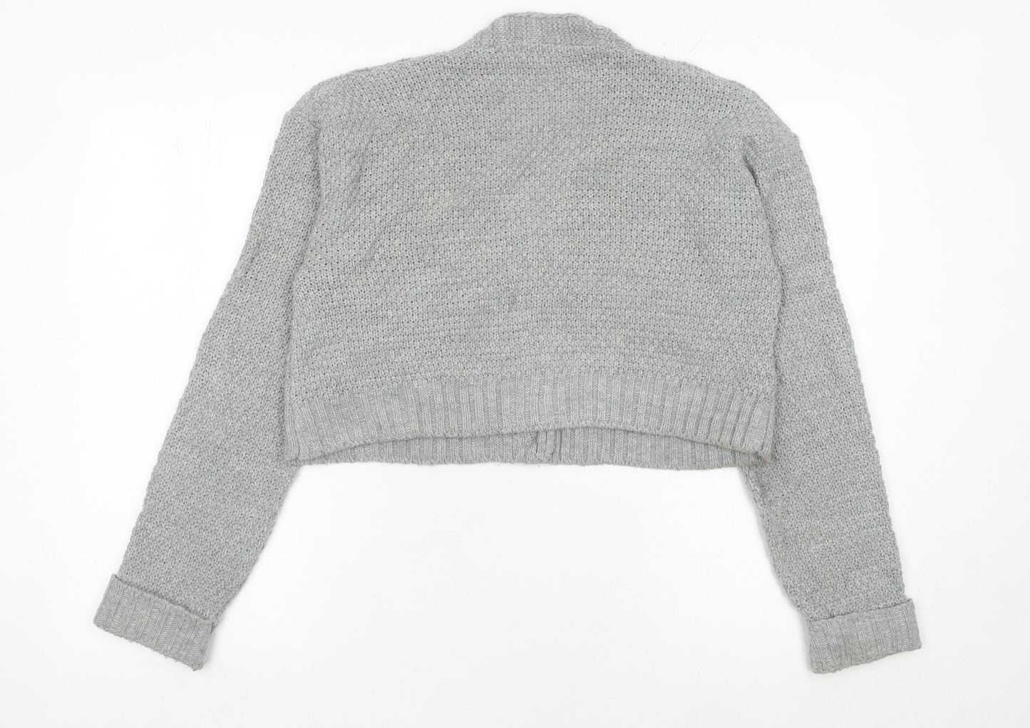 Womens UK Size 10 PRETTYLITTLETHING Grey Cardigan Jumper