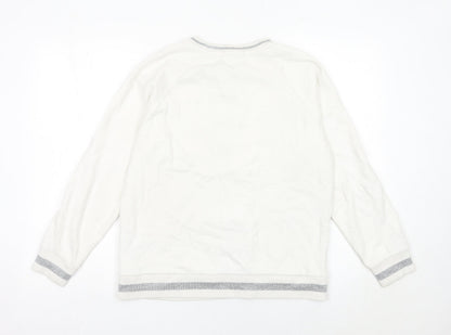 Karl Lagerfeld Women’s White Sweatshirt Medium Logo Detail