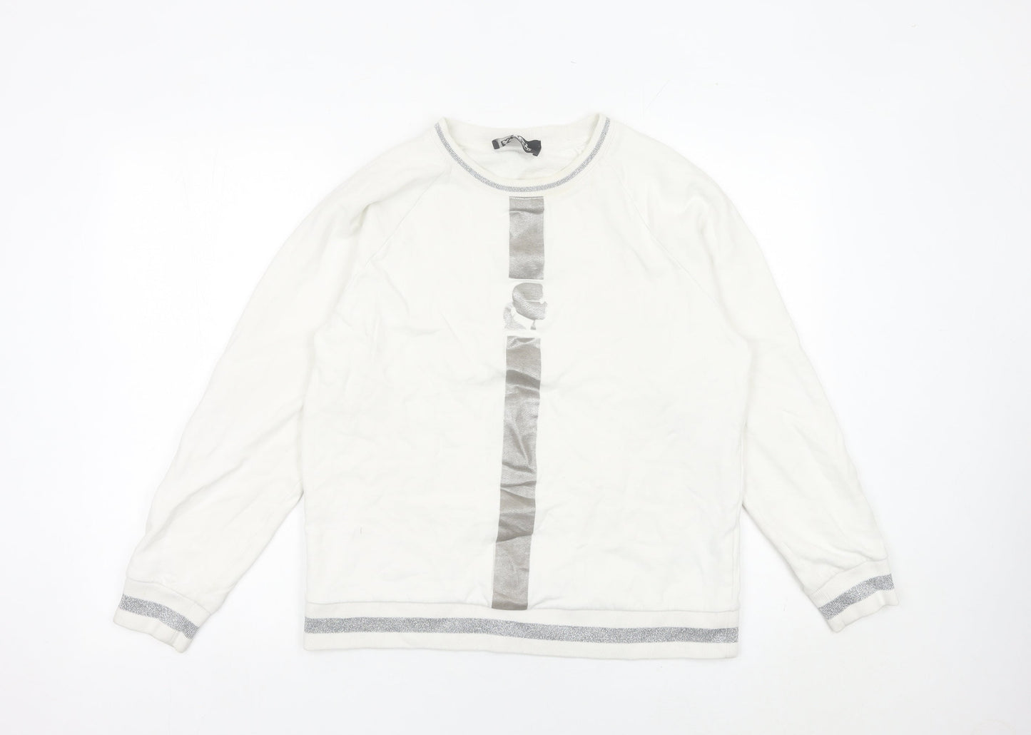 Karl Lagerfeld Women’s White Sweatshirt Medium Logo Detail