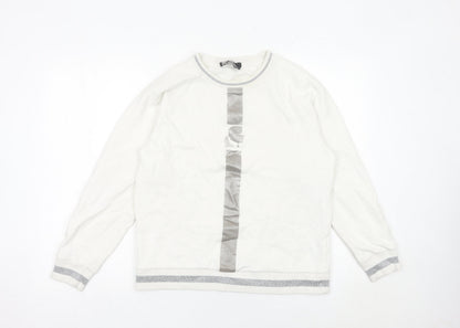 Karl Lagerfeld Women’s White Sweatshirt Medium Logo Detail