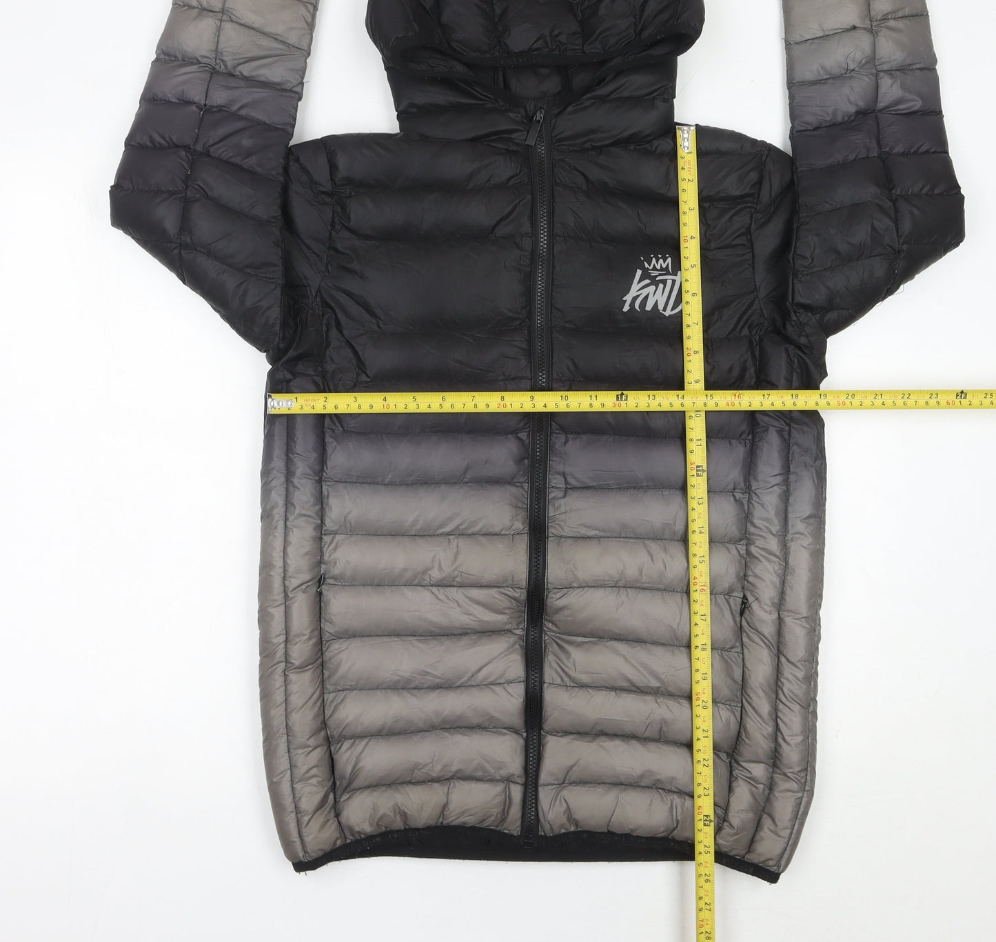 Kings Will Dream Boys Black Grey Puffer Jacket 14-15 Yrs Hooded Winter Coat