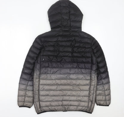Kings Will Dream Boys Black Grey Puffer Jacket 14-15 Yrs Hooded Winter Coat