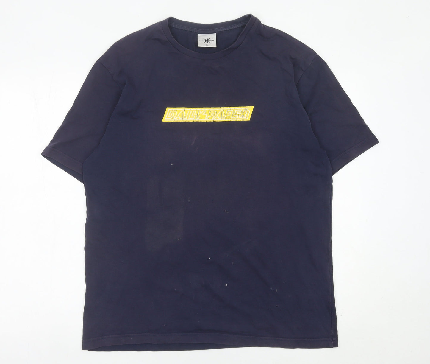Daily Paper Men's Blue Cotton Graphic Print T-Shirt Size M