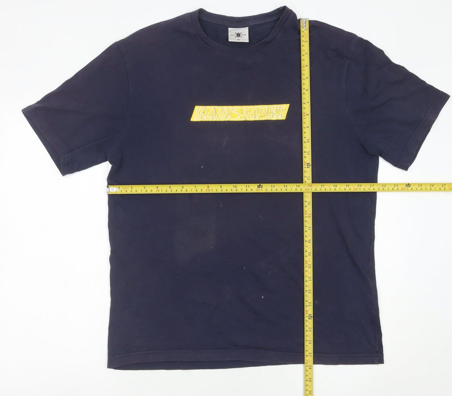 Daily Paper Men's Blue Cotton Graphic Print T-Shirt Size M
