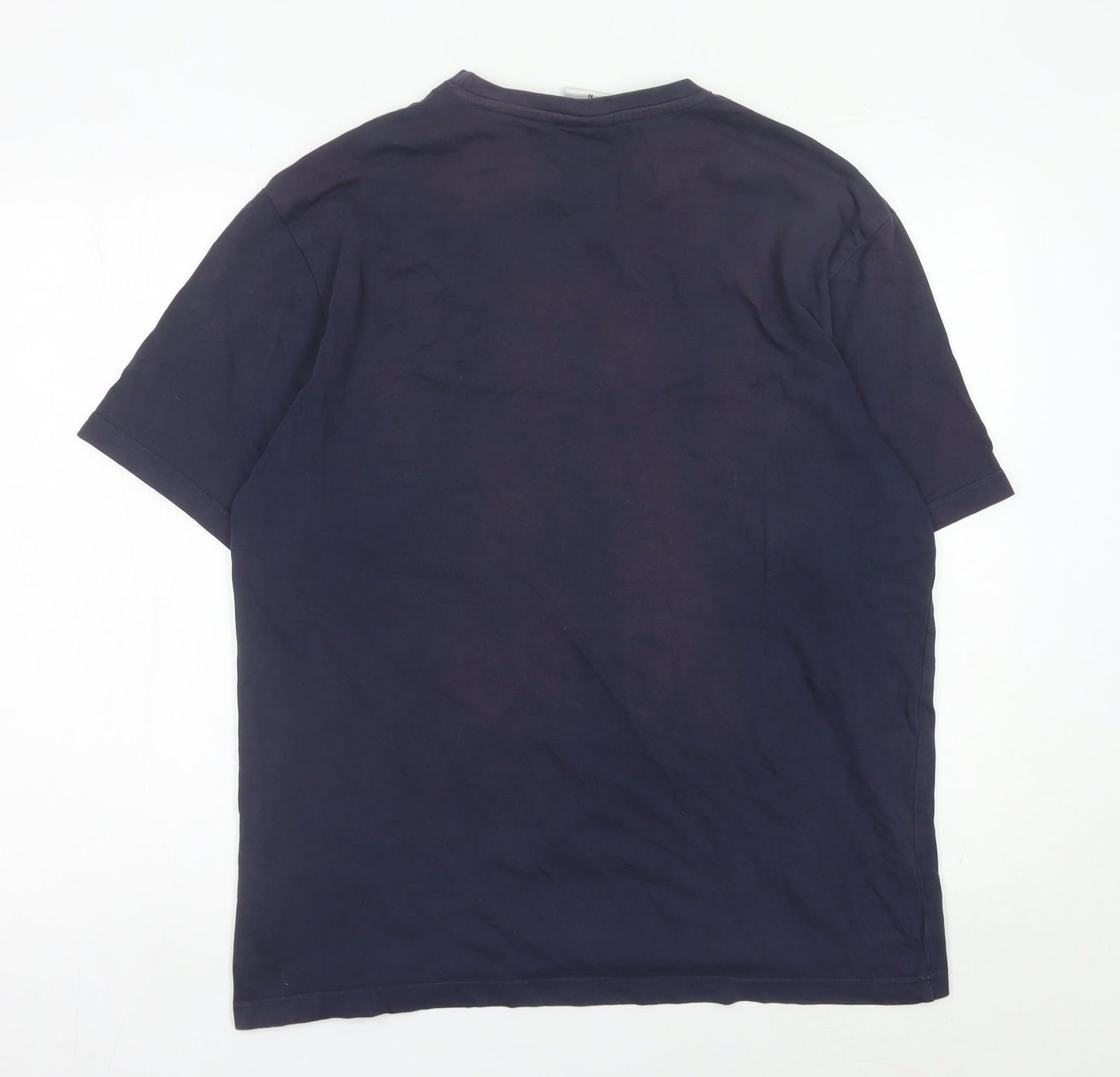 Daily Paper Men's Blue Cotton Graphic Print T-Shirt Size M