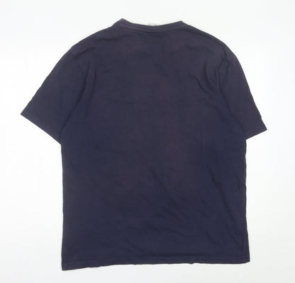 Daily Paper Men's Blue Cotton Graphic Print T-Shirt Size M