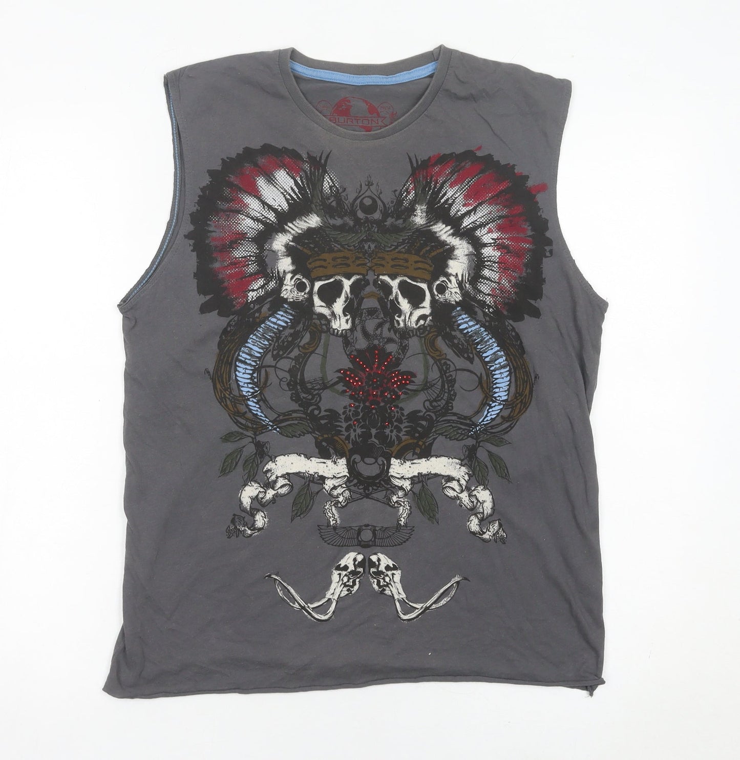 Mens UK Size S Burton Grey  T-Shirt