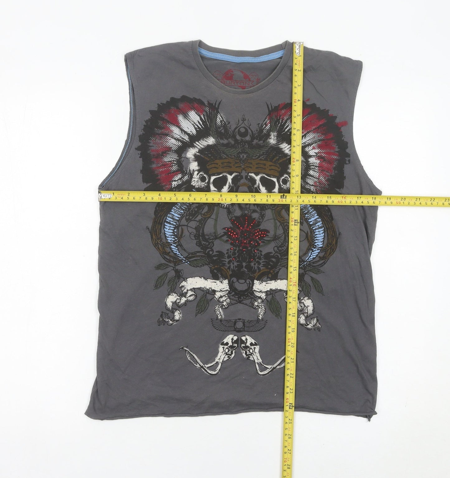 Mens UK Size S Burton Grey  T-Shirt
