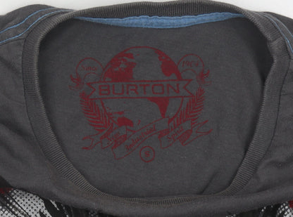 Mens UK Size S Burton Grey  T-Shirt