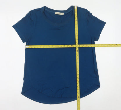 Oasis Women’s Blue Viscose Short Sleeve Basic T-Shirt Size L