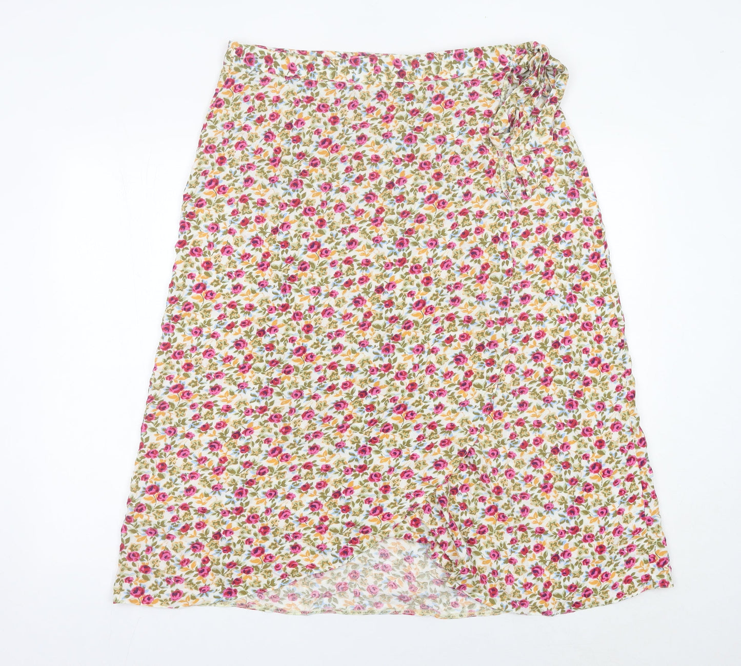 New Look Women’s Multicoloured Floral Wrap Midi Skirt Size 16