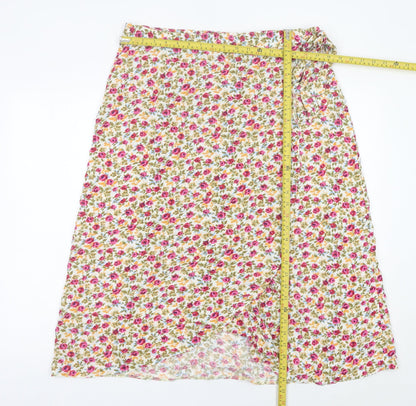 New Look Women’s Multicoloured Floral Wrap Midi Skirt Size 16