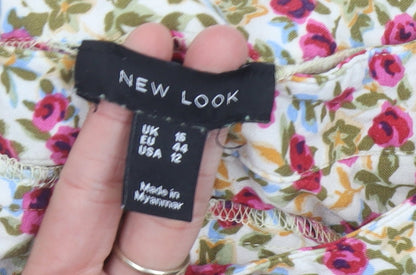 New Look Women’s Multicoloured Floral Wrap Midi Skirt Size 16