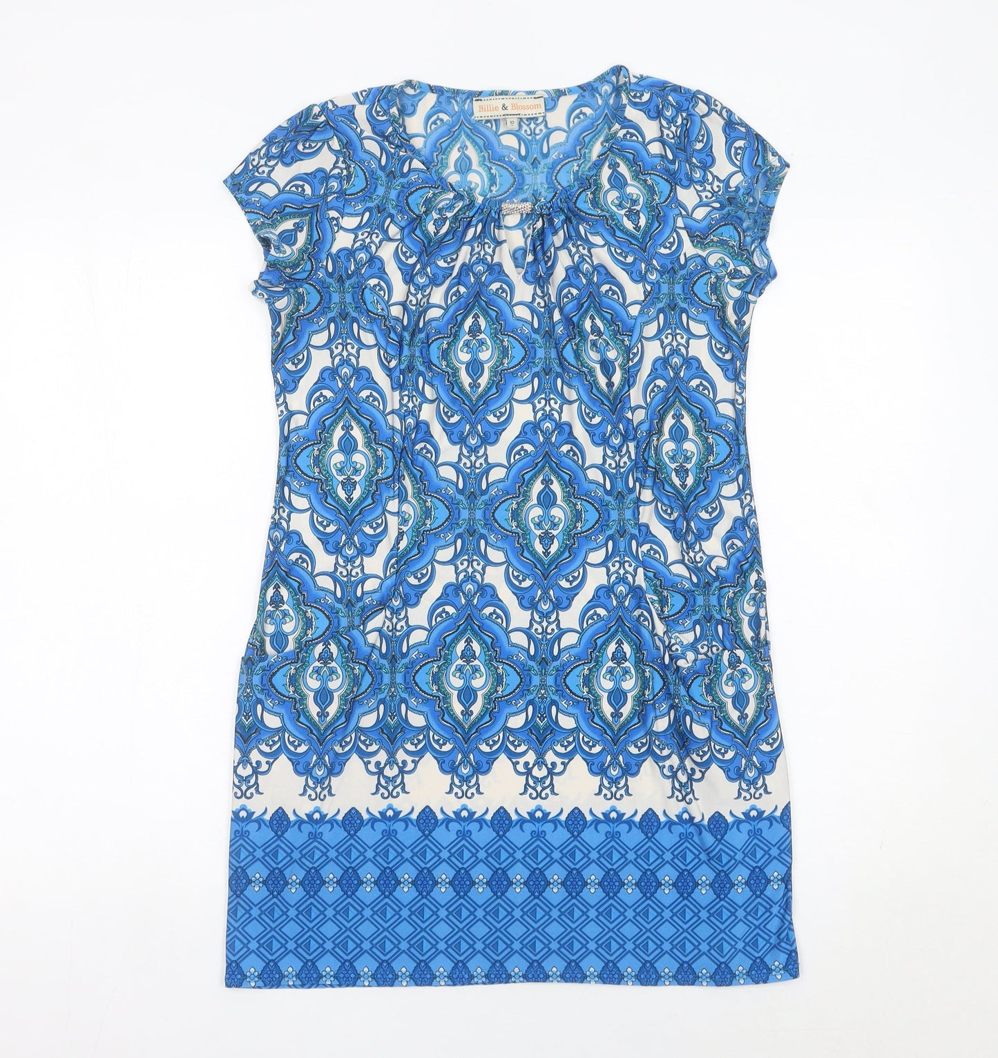 Dorothy Perkins Women’s Blue Shift Dress Size 10 Geometric Print