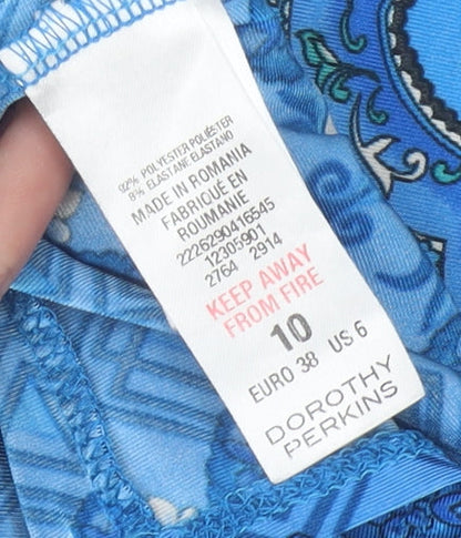Dorothy Perkins Women’s Blue Shift Dress Size 10 Geometric Print