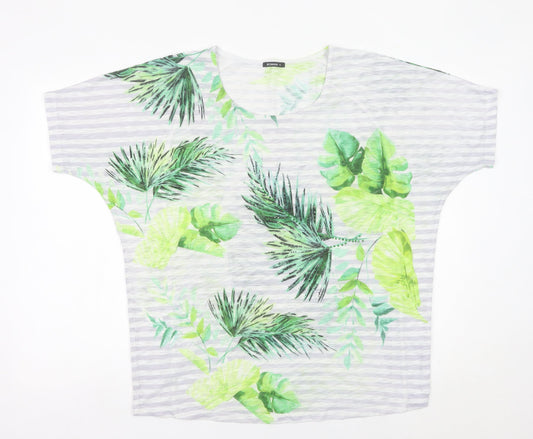 Womens UK Size 14 Roman Multicoloured Basic T-Shirt