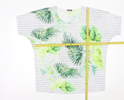 Womens UK Size 14 Roman Multicoloured Basic T-Shirt
