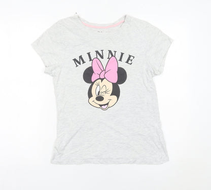 Womens UK Size 2XS Disney Grey Basic T-Shirt