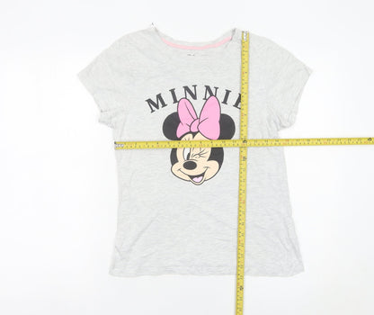 Womens UK Size 2XS Disney Grey Basic T-Shirt