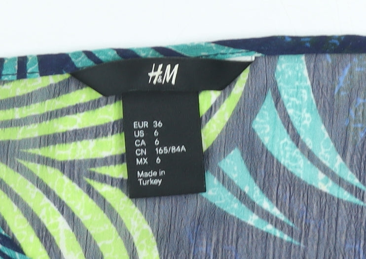 Womens UK Size 8 H&M Multicoloured Tunic Blouse