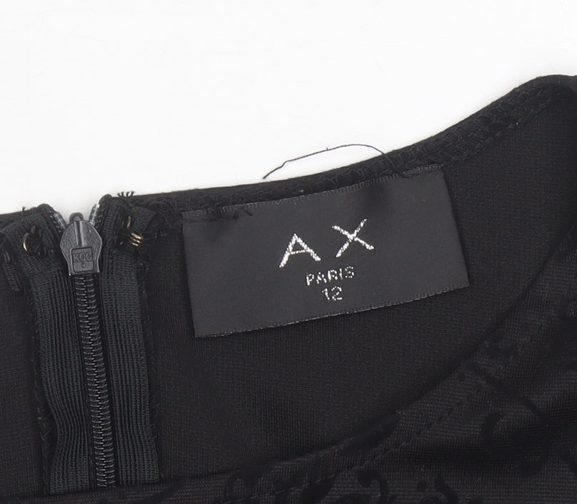 AX Paris Women Black Size 12 Sleeveless Bodycon Knee Length Party Dress