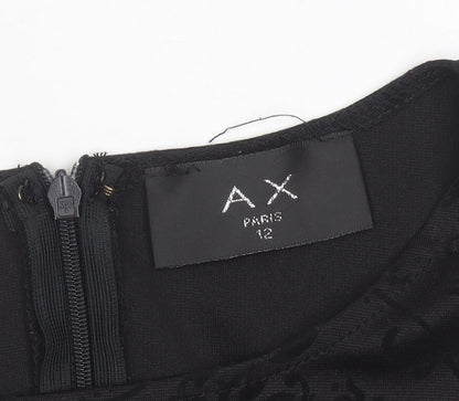 AX Paris Women Black Size 12 Sleeveless Bodycon Knee Length Party Dress