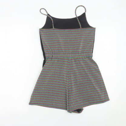 Topshop Women’s Multicoloured Striped Sleeveless Playsuit UK 8