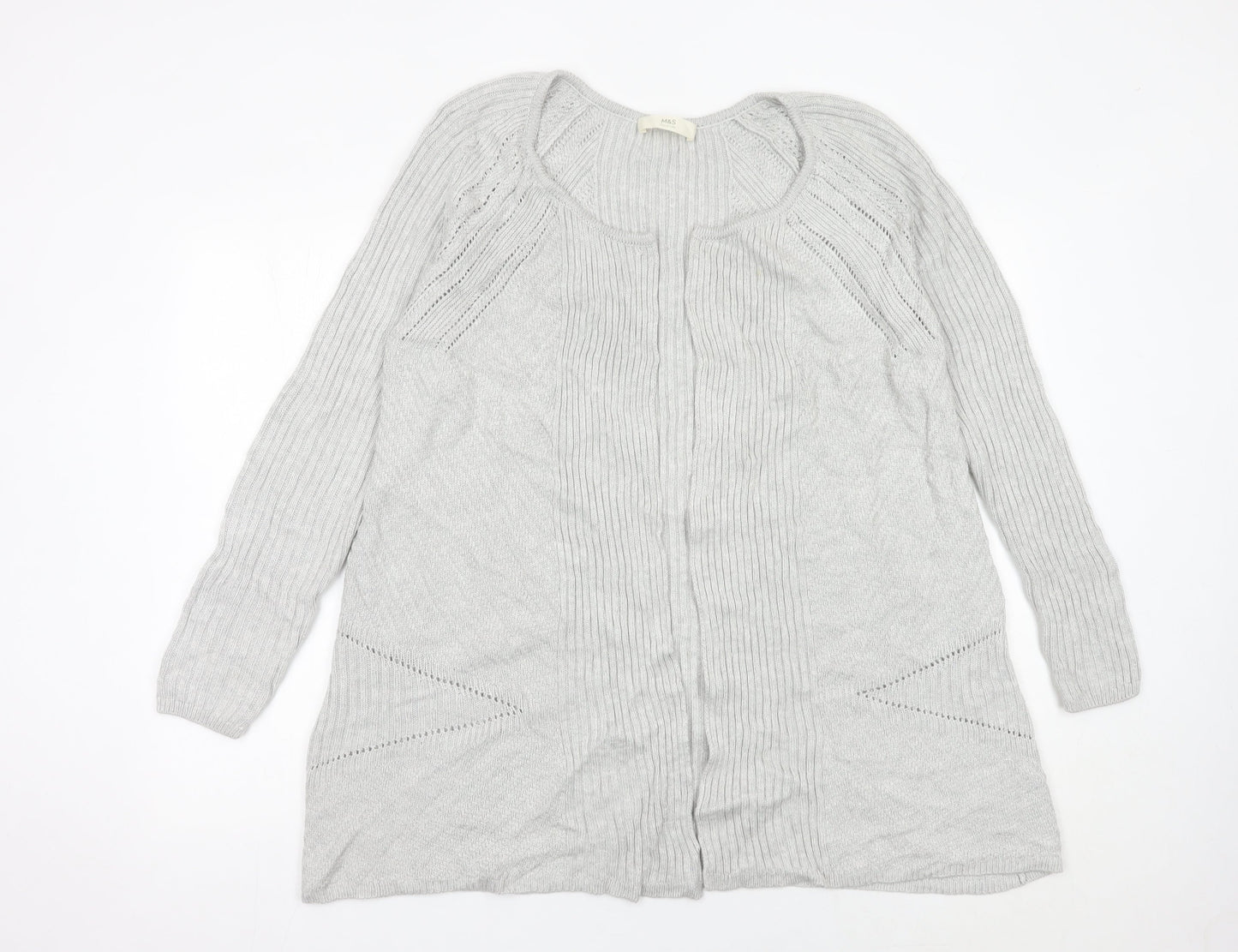 Womens UK Size M Marks and Spencer Grey Cardigan Jumper