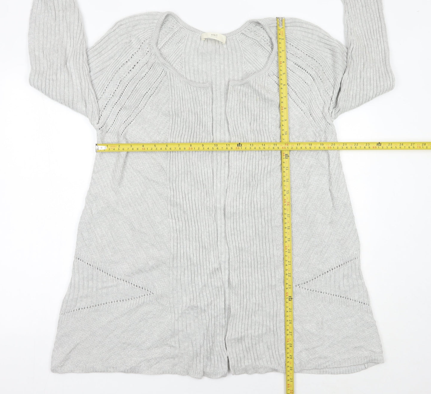 Womens UK Size M Marks and Spencer Grey Cardigan Jumper