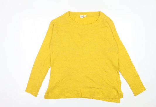 GAP Womens Yellow Crew Neck Pullover Jumper Size M Long Sleeve