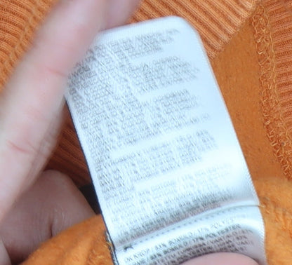 Superdry Mens Orange Green Hoodie Pullover Medium Logo Print