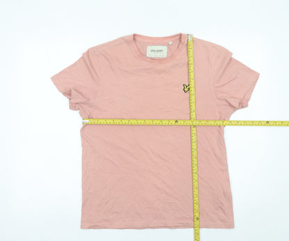 Lyle & Scott Men's Pink Cotton Logo T-Shirt Size M Casual Crew Neck