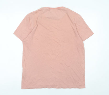 Lyle & Scott Men's Pink Cotton Logo T-Shirt Size M Casual Crew Neck