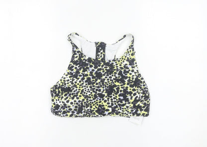 Next Womens Multicoloured Sports Bra UK 16 Racerback Zip Front