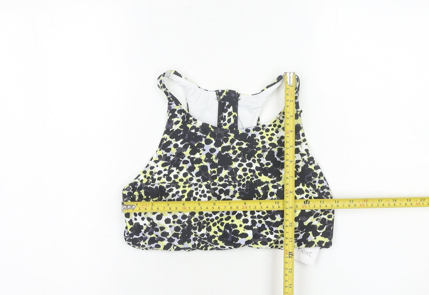 Next Womens Multicoloured Sports Bra UK 16 Racerback Zip Front