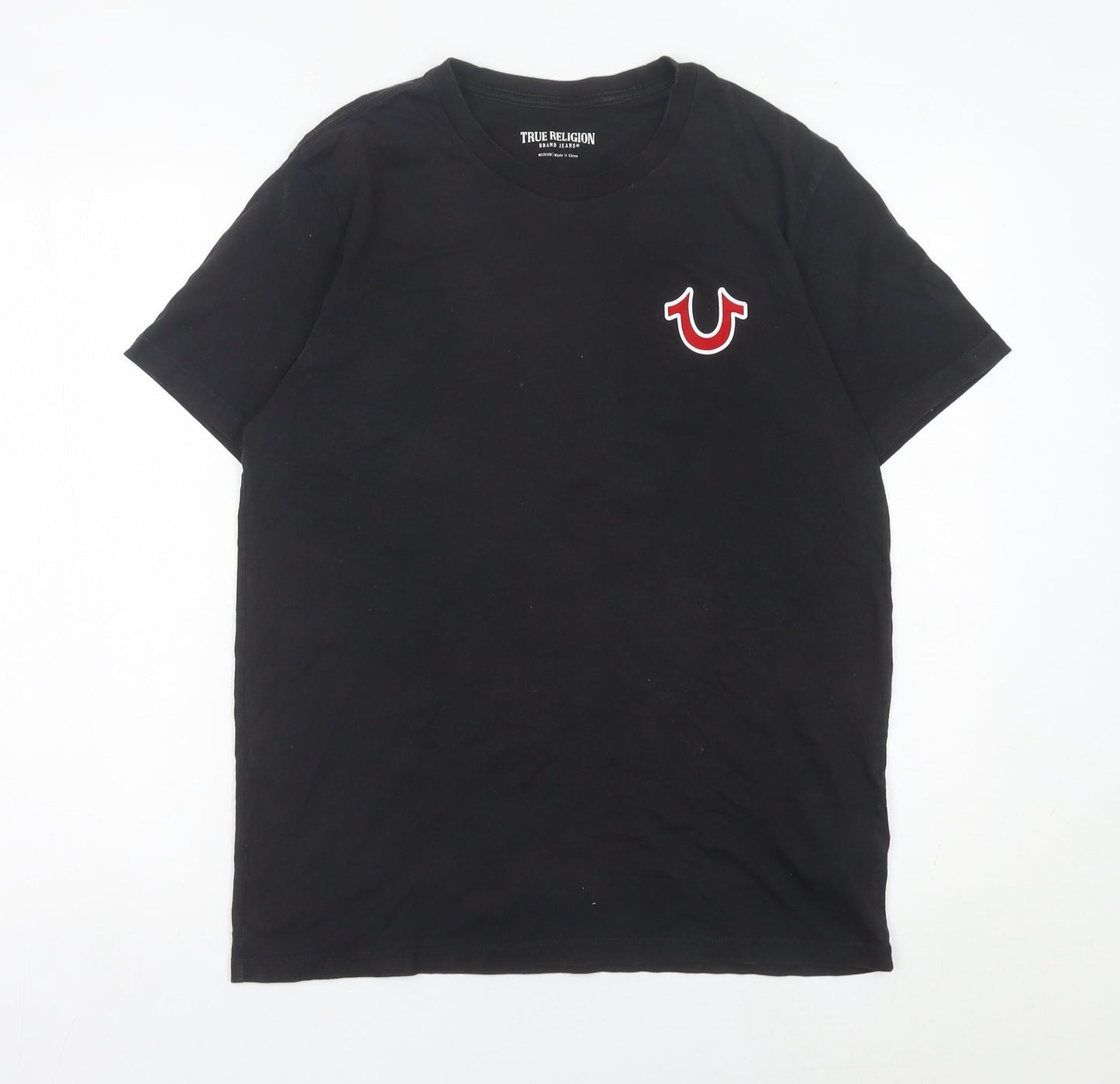 True Religion Men’s Black Medium Graphic Logo Music T-Shirt
