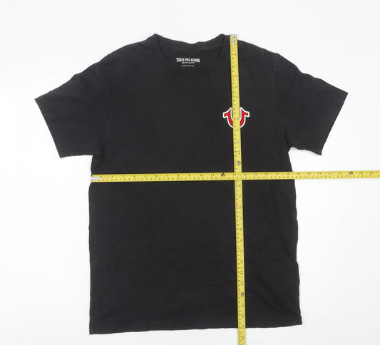 True Religion Men’s Black Medium Graphic Logo Music T-Shirt