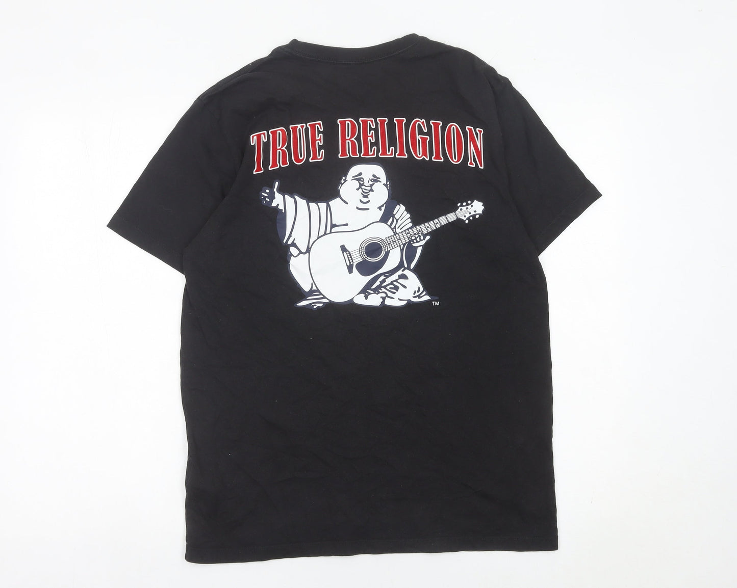 True Religion Men’s Black Medium Graphic Logo Music T-Shirt