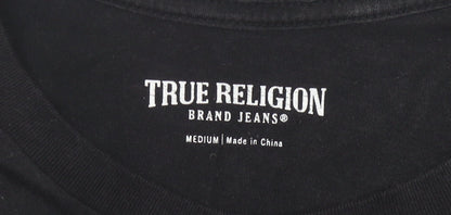 True Religion Men’s Black Medium Graphic Logo Music T-Shirt